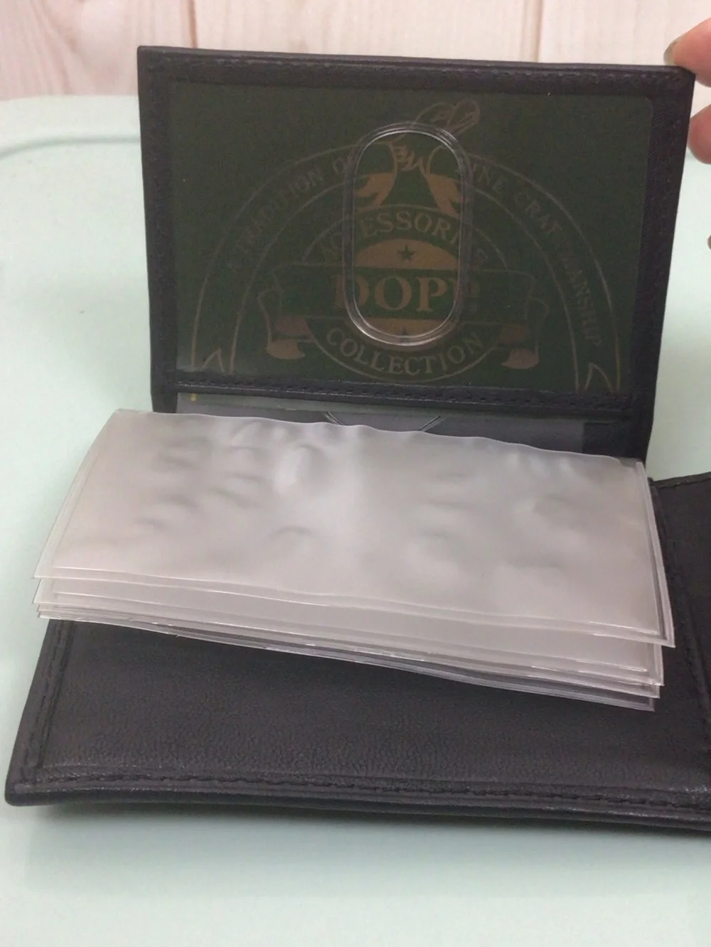 Dopp Collection Black Leather Bifold Wallet